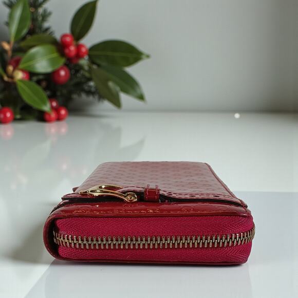 Gucci Shima GG Belted Zip Around Pink Enamel Leather Micro Long Wallet - Picture 6 of 16